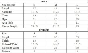 ELIRA Size Chart